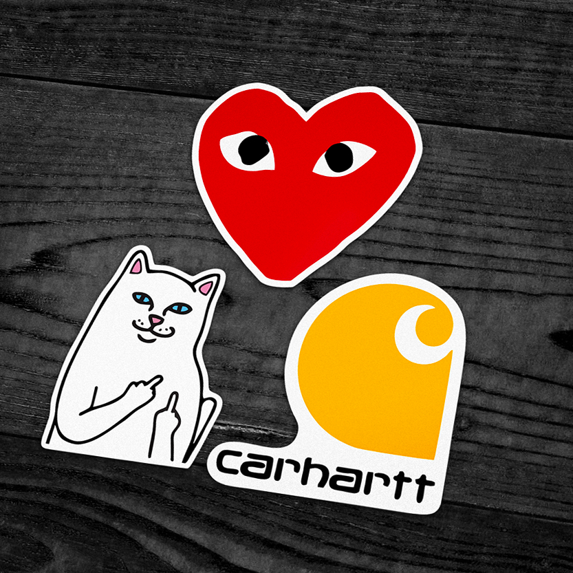 Sticker Pack Brand - RIPnDIP / CDG / CARHARTT (BOOTLEG) | Shopee ...