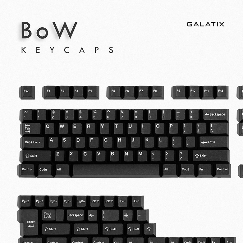 HITAM PUTIH Keycaps BoW Cherry Profile Double Shoot By Galatix Keycap ...