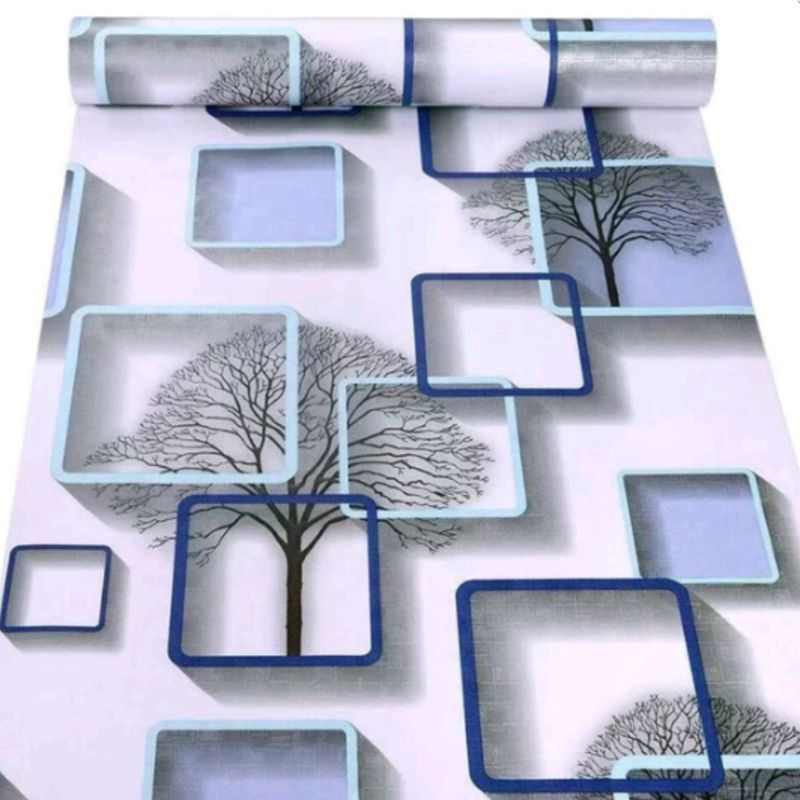 10-meter Wallpaper Sticker - Blue Box | Shopee Philippines