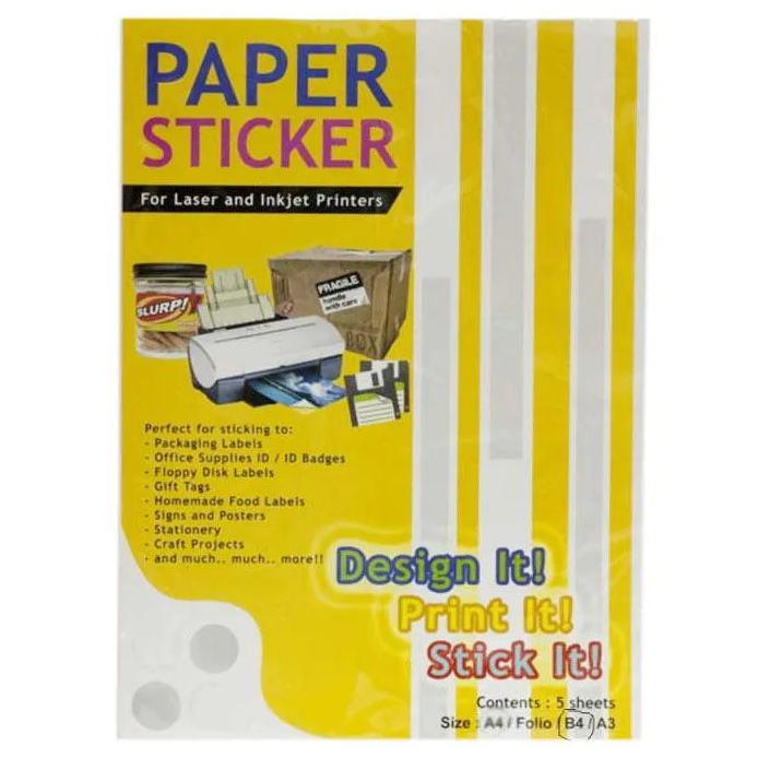 Master Paper A4 Sticker Paper contains 5 Original sheets | Shopee ...