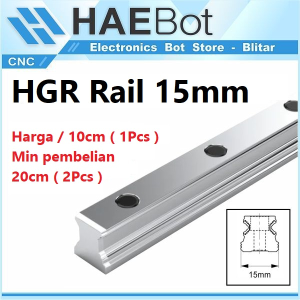 MESIN [HAEBOT] Linear Guide Rail HGR15 HGR 15 15mm 10cm Rail CNC Laser ...