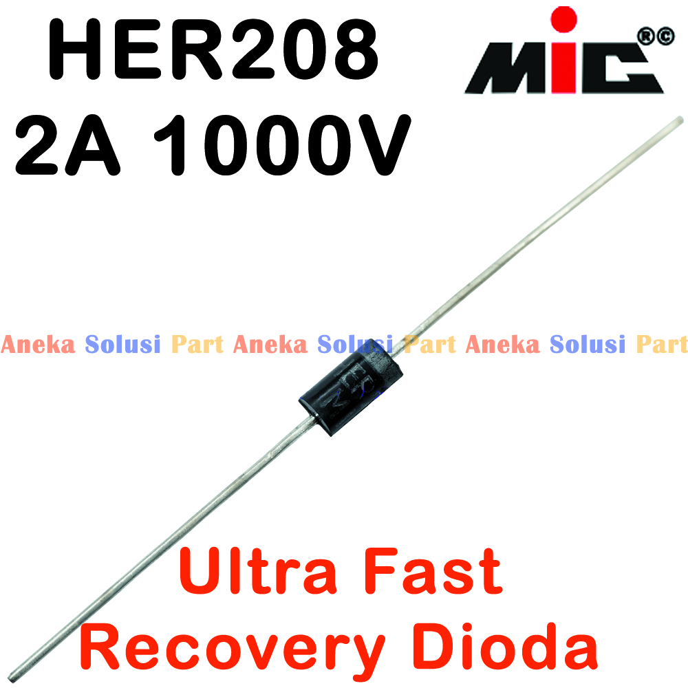Diode HER208 HER 208 2A 1000V MIC Ultra Fast Recovery Rectifier Diode ...