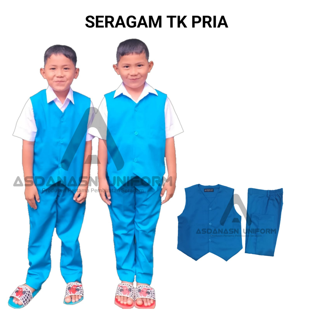 Kindergarten Uniform Blue Vest And Pants PAUD Men Shopee Philippines