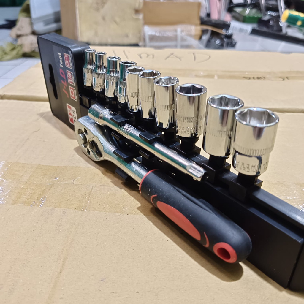 Crv Drive Socket Wrench Set 1/4 Shock Wrench Set 12pcs (Unit) Shopee