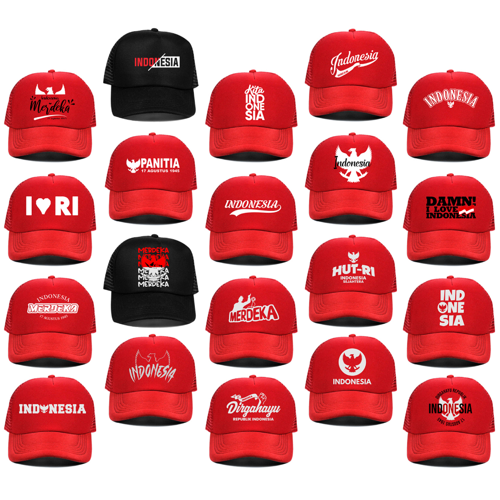 Adult Trucker Hat 17 August / Republic of Indonesia Anniversary Hat ...