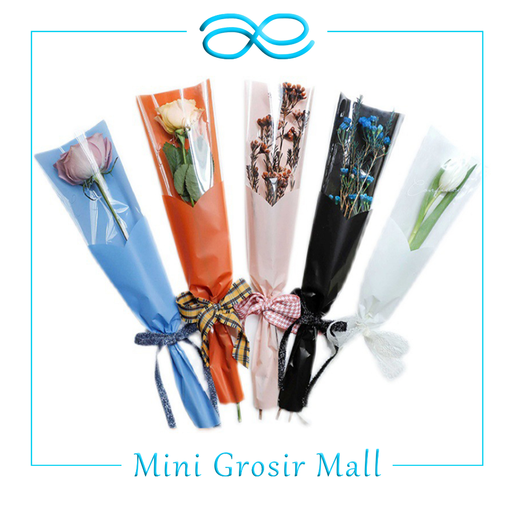 MAWAR Mgm Plastic Wrapping Mini Rose Bouquet/Plastic Wrap Flowers