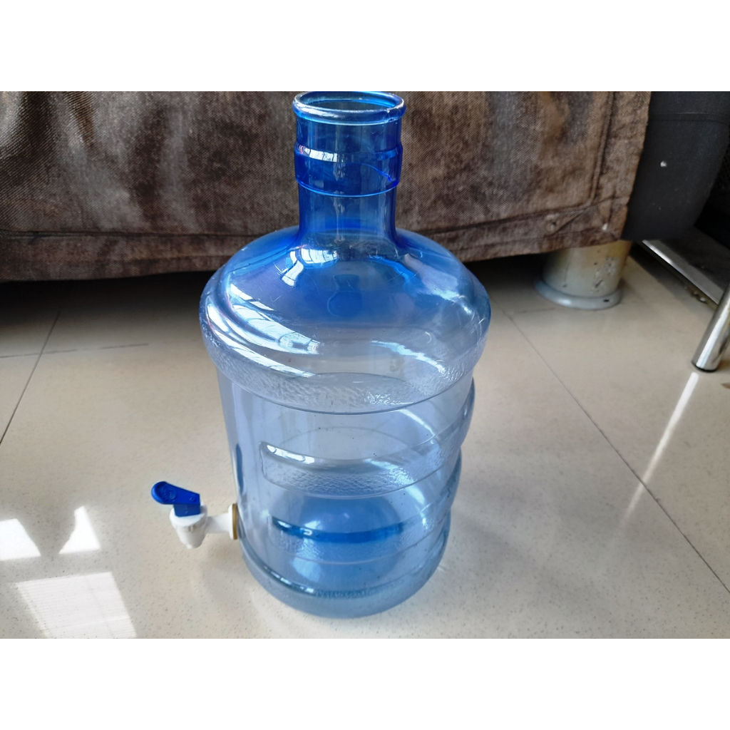 5 Liter Blue Drinking Water Gallon Plus PET Plastic Faucet | Shopee ...