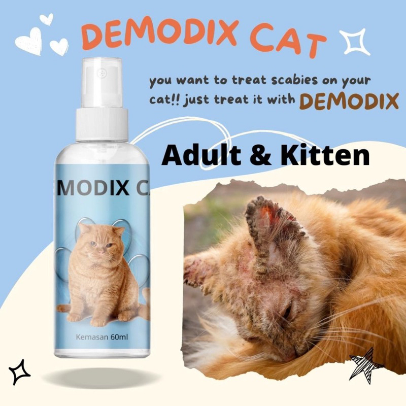 Demodix 60ml Medicine For Cat Fungus, Wounds, Scabies, Infection SPRAY Anti Fungus Dog Cat