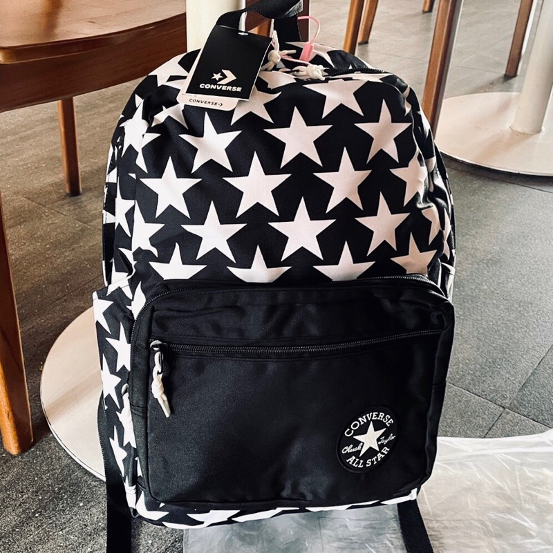 CONVERSE ALL STAR BACKPACK BACKPACK BLACK WHITE FULLTAG | Shopee ...