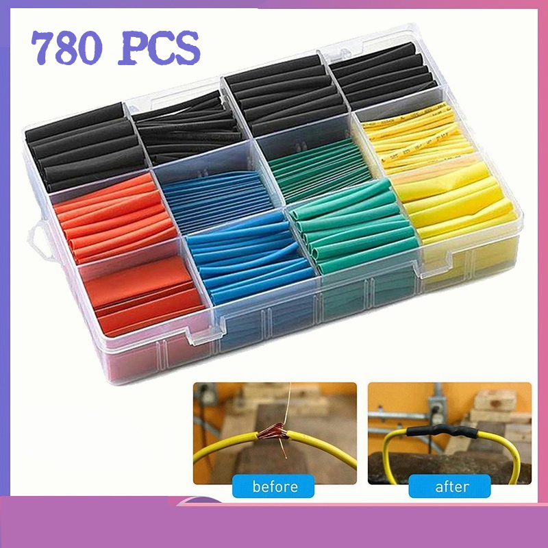 780pcs Heat Shrink Tube Kit Thermoresistant Tube Shrink Tube Shrink