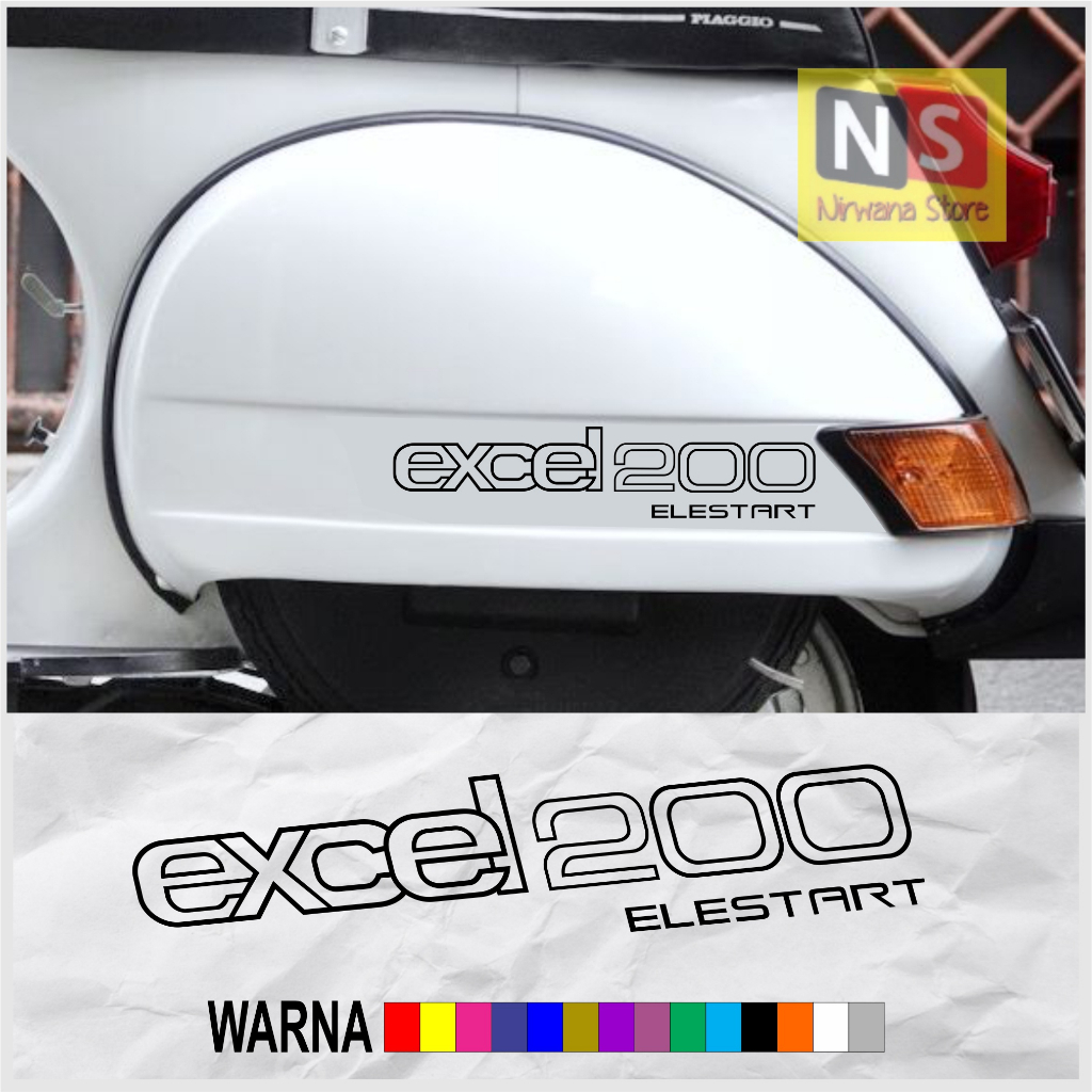 Cutting Sticker Motor Vespa Excel Elestart 200 - Tepong Vespa | Shopee ...