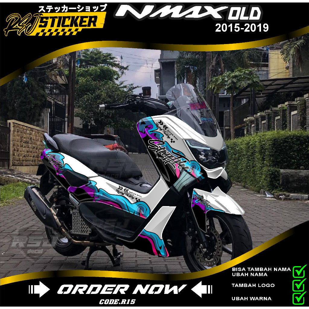Decal Sticker Yamaha Nmax OLD 2016 2017 2018 2019 Full Body FullBlok ...