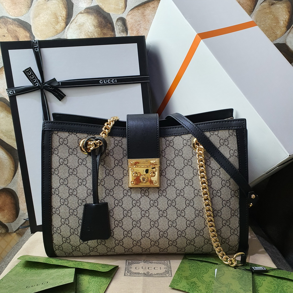 HITAM Imported BRANDED Bag G Padlock GG Shoulder Medium Black Uk. 34cm Box Shopee Philippines