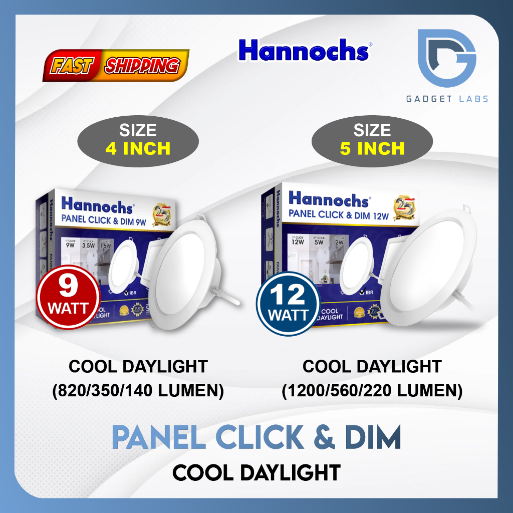 Downlight Panel LED Click and Dim IBR 9w - 12w | Shopee Philippines