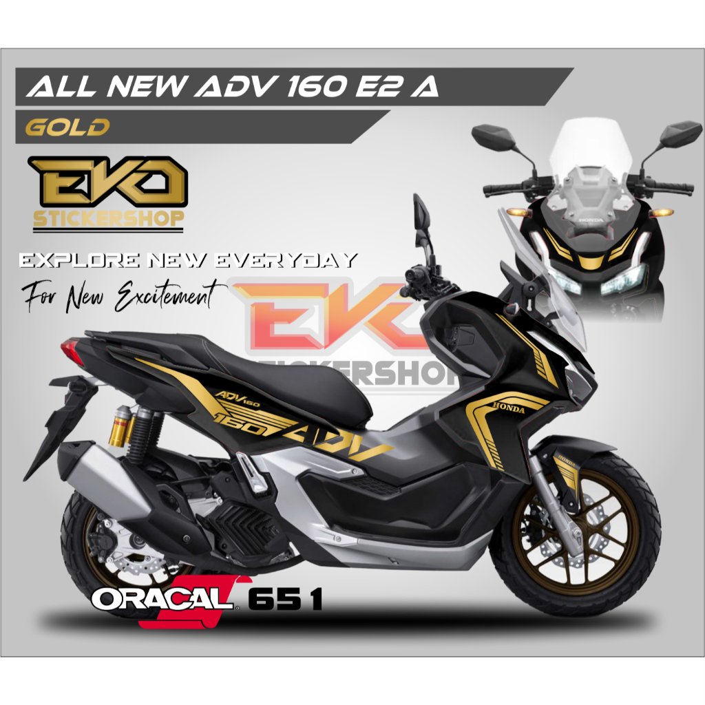 HITAM Sticker ADV 160 Black Cutting Sticker ADV 2022 2023 Code E2 ...