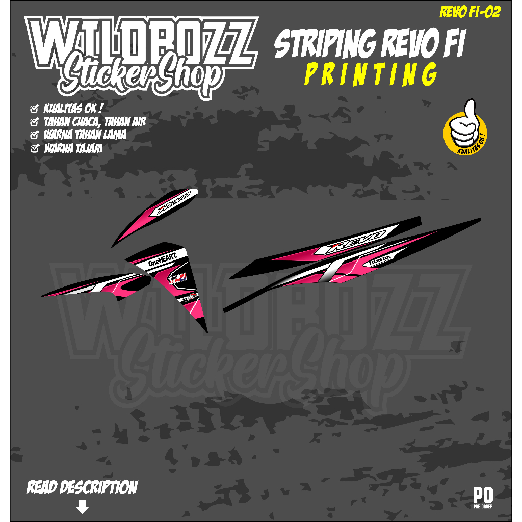 Cool revo fi printing Striping (revofi-2) wildbozz sticker | Shopee ...