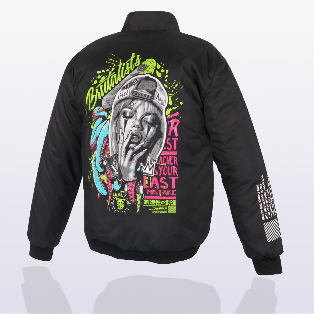 Jacket Men Parachute Jacket SEMI BOMBER Jacket Screen Printing JacketBOMBER Jacket LEADIS