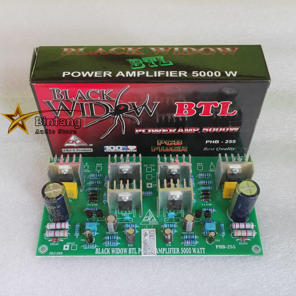 Driver Power Amplifier BTL Black Widow 5000 watt PHB 255 CKJ Product