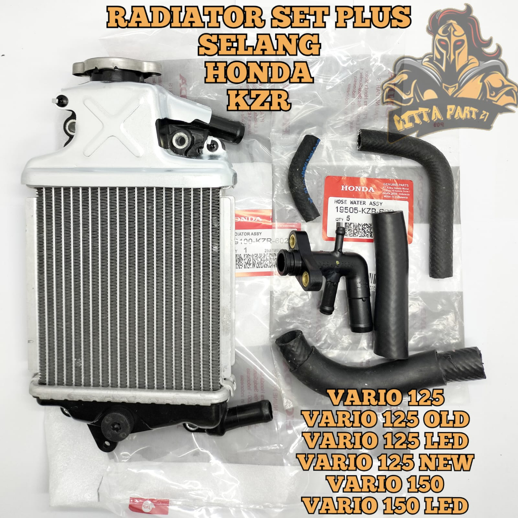 Radiator SET PLUS PIPE CONNECTION AND GENUINE HONDA KZR RADIATOR HOSE ...