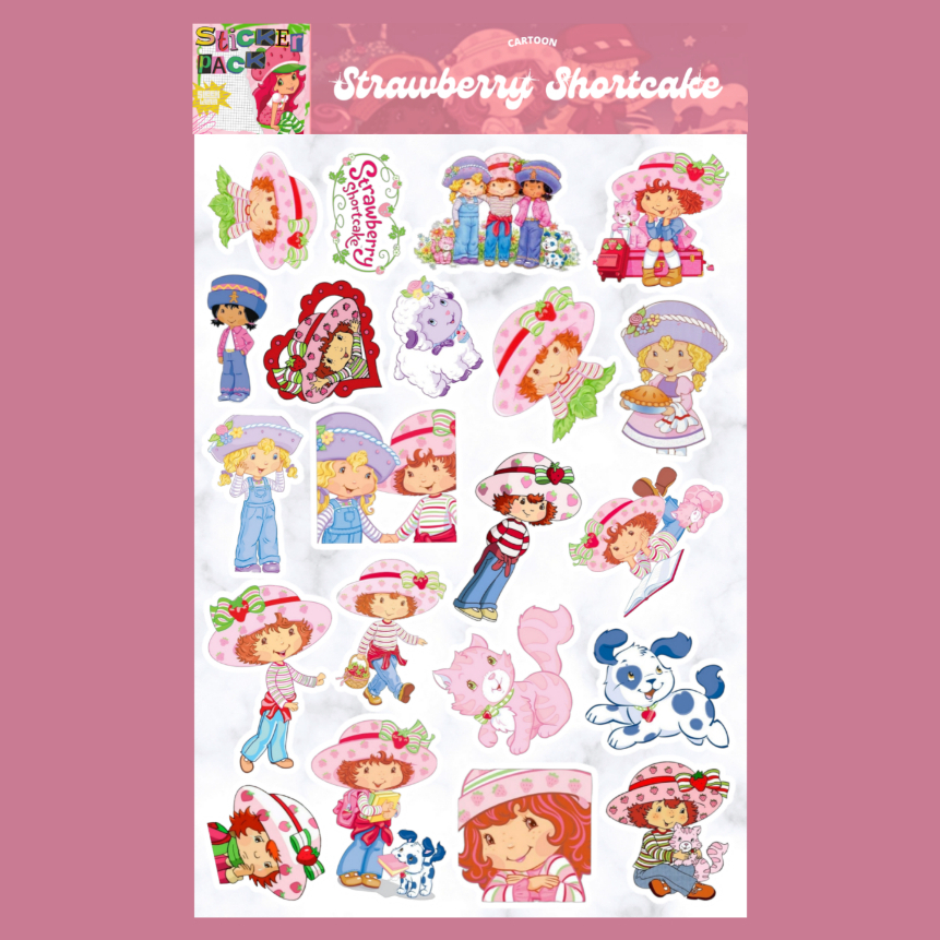 Strawberry Shortcake Sticker Sheet | Shopee Philippines
