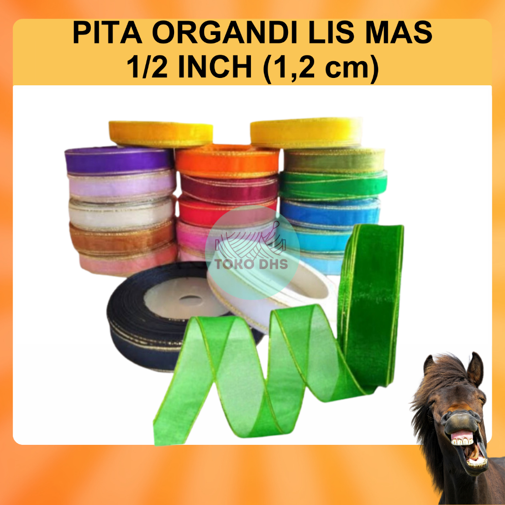 1/2 inch Gold List Organdy Ribbon (1,2 cm) | Shopee Philippines