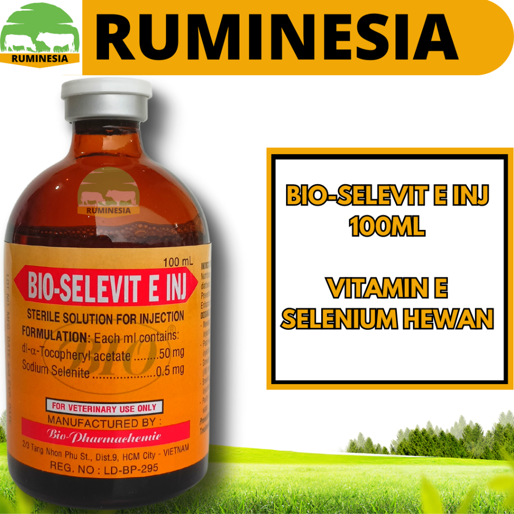 Bio SELEVIT E 100ml Potent Injectable Vitamin E selenium Like INTROVIT E SELEN Shopee