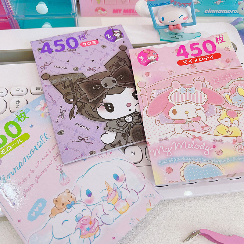 In Stock Kuromi Sticker Scrapbook Melody Cinnamoroll Cartoon Waterproof ...