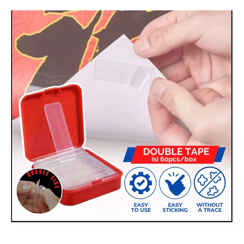 2 Sided Gel Double Tape Sticker 1 Box Contains 60 pcs Clear Insulation ...