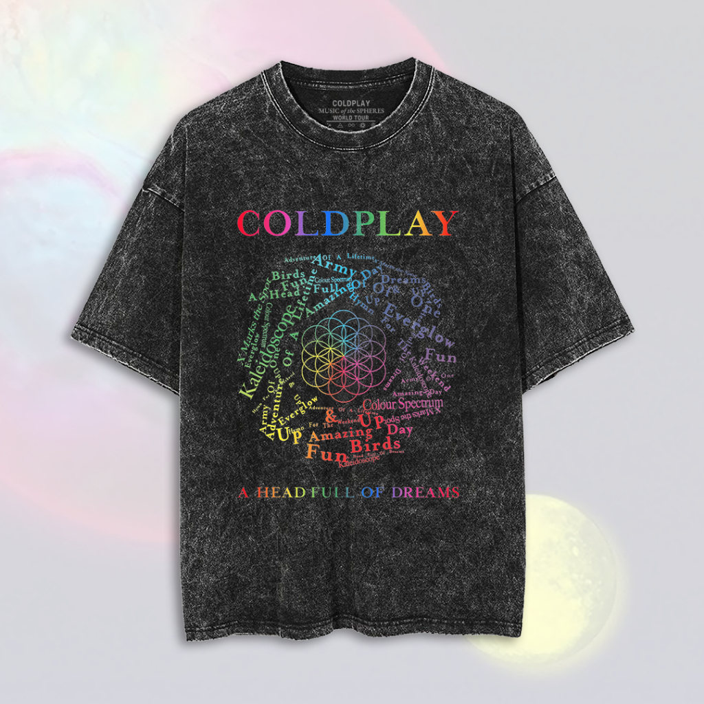 Coldplay Washed Oversize T-Shirt | T-Shirt | Band T-SHIRT | Concert T ...