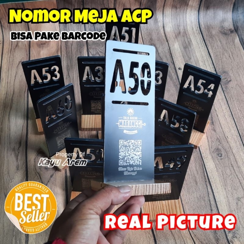 ACP Black Cafe Table Numbers Barcode Custom Table Numbers with Logo ...