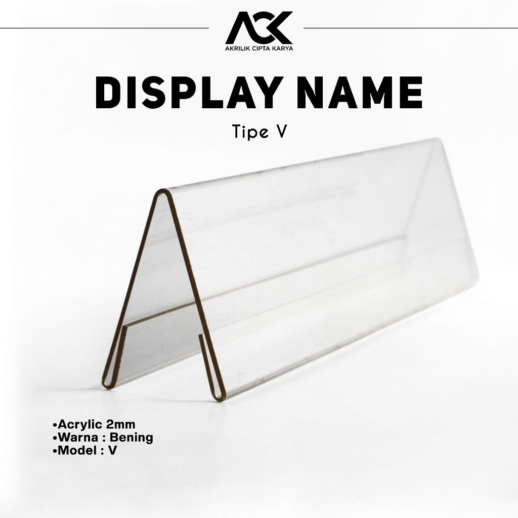 Acrylic Nameplate Table Display Custom Model V/Acrylic Name Card Holder