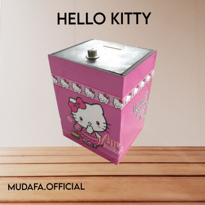 KAYU Unique Piggy Bank Hello Kitty Character Wooden Piggy Bank