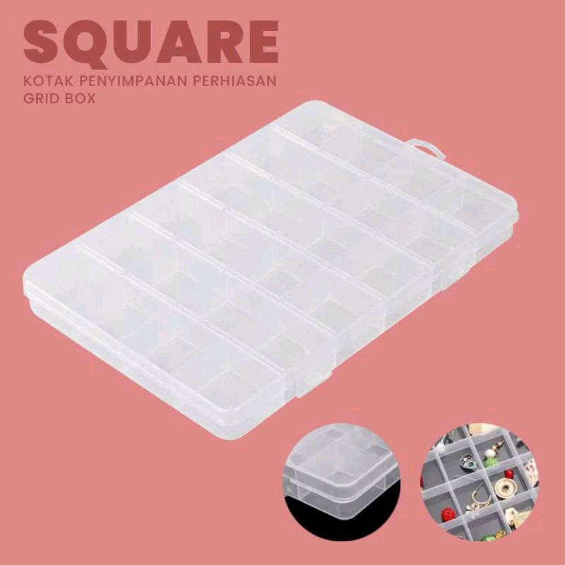 SQUARE Jewelry Storage Box Grid Box - J13/24 | Shopee Philippines