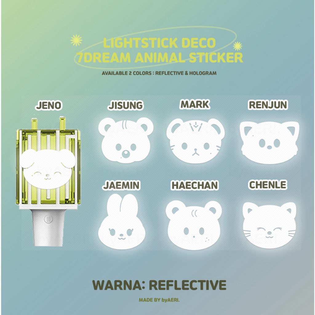 DREAM ANIMAL LIGHTSTICK DECO STICKER REFLECTIVE HOLOGRAM (nct 7dream ...