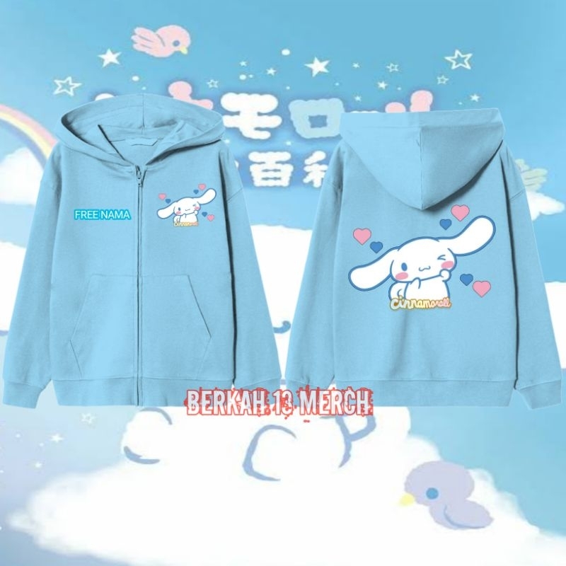 Cinnamoroll Hoodie Zipper Kids Jacket Cinnamoroll Free Name | Shopee ...