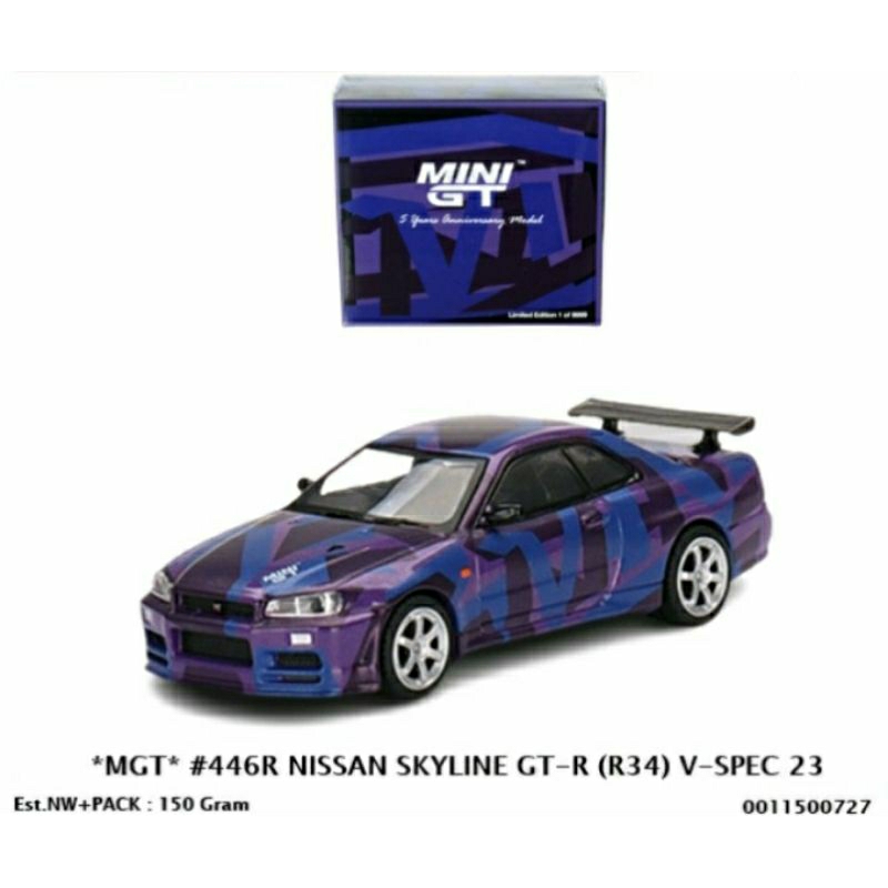 Mini gt 446r nissan skyline gt-r r34 v-spec 23 | Shopee Philippines