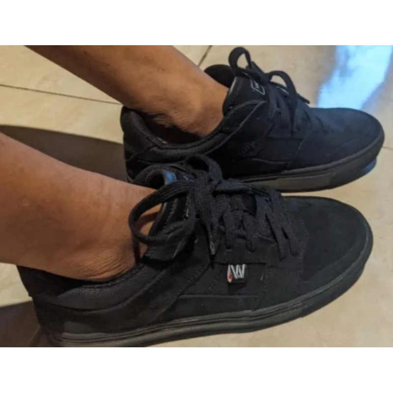 Fat SKATEBOARD SNEAKERS Blacky WAWON LEATHER Shoes FULL BLACK