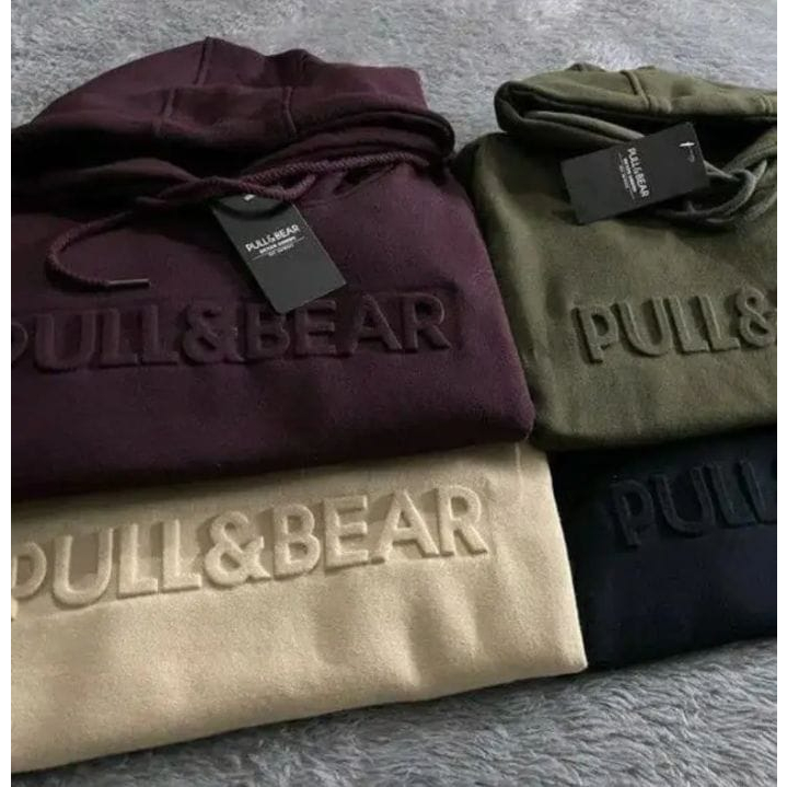 Sweater HOODIE PULL AND BEAR Jacket PULLOVER EMBOSSED FONT EMBOSSED