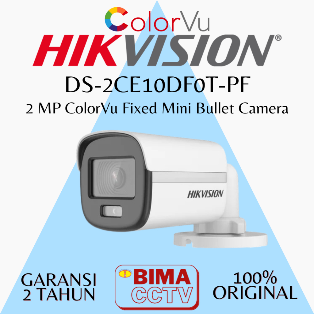 Hikvision DS-2CE10DF0T-PF Full HD ColorVu CCTV Camera | Shopee Philippines