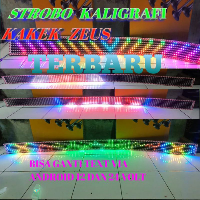 Led Strobe Variation Of Car running text Calligraphy Grand Zeus 7 Lines