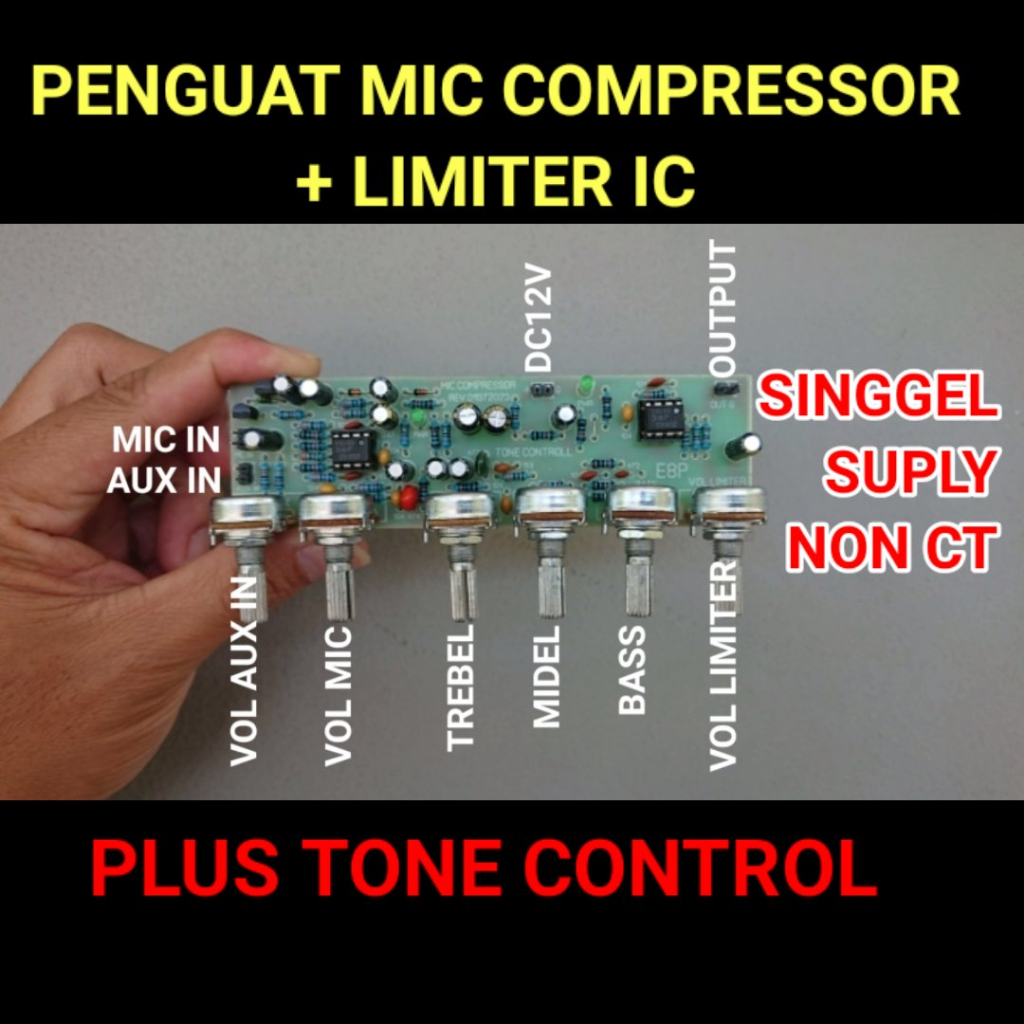 Mic Compressor Ic Mono Booster Module Kit Can Effect Wind Sound+Tone