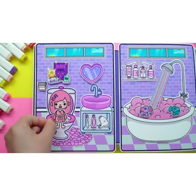 Toca Boca Educational Toys Paper book Paper Doll Toca Purple House 28th ...