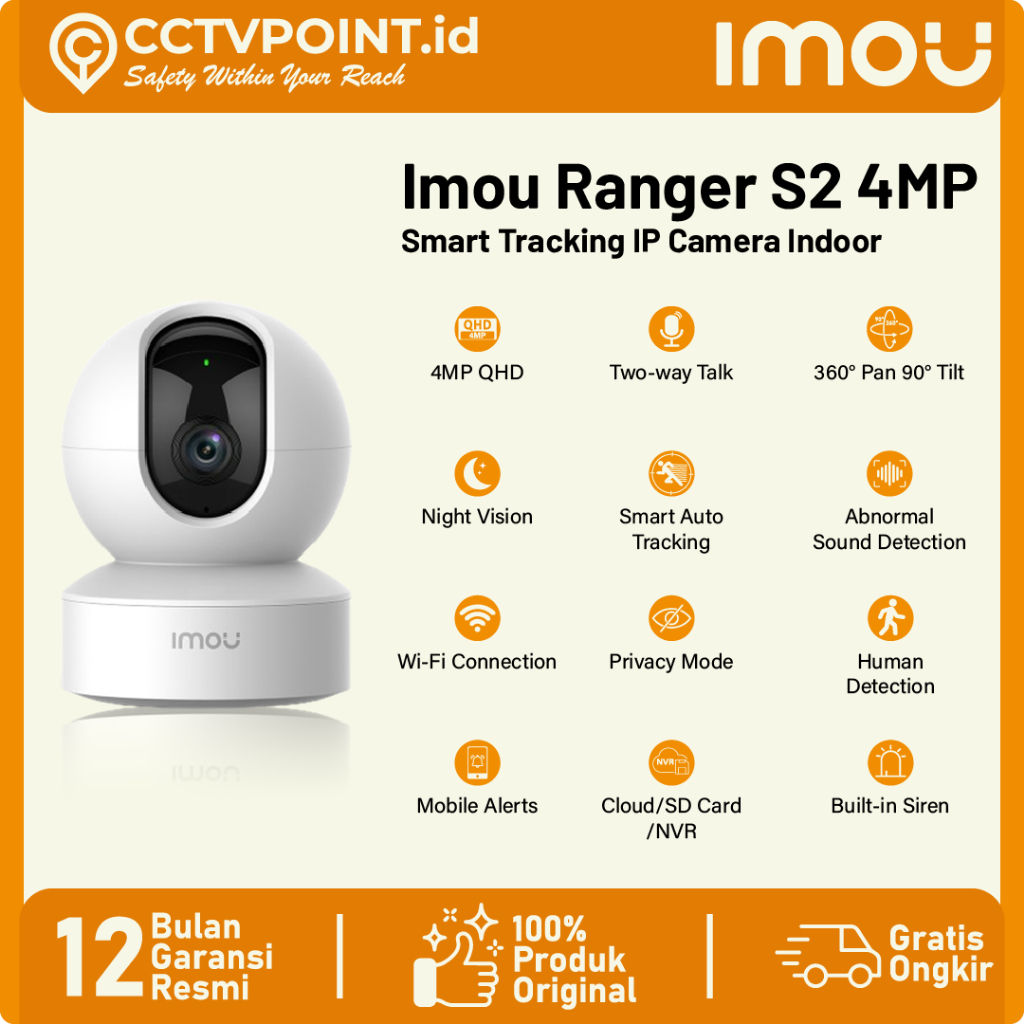 Imou Ranger S2 4MP WIFI SMART IP CAMERA INDOOR TWO-WAY TALK NIGHT ...
