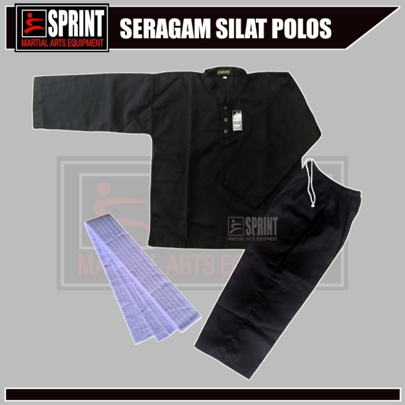 HITAM Shirt/uniform/sacred/plain Black Pencak Silat Costume Complete ...