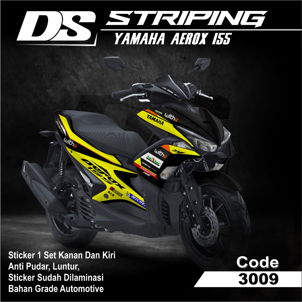 3009 Aerox 155 Semi Full List Striping Stickers Simple Color Variations ...