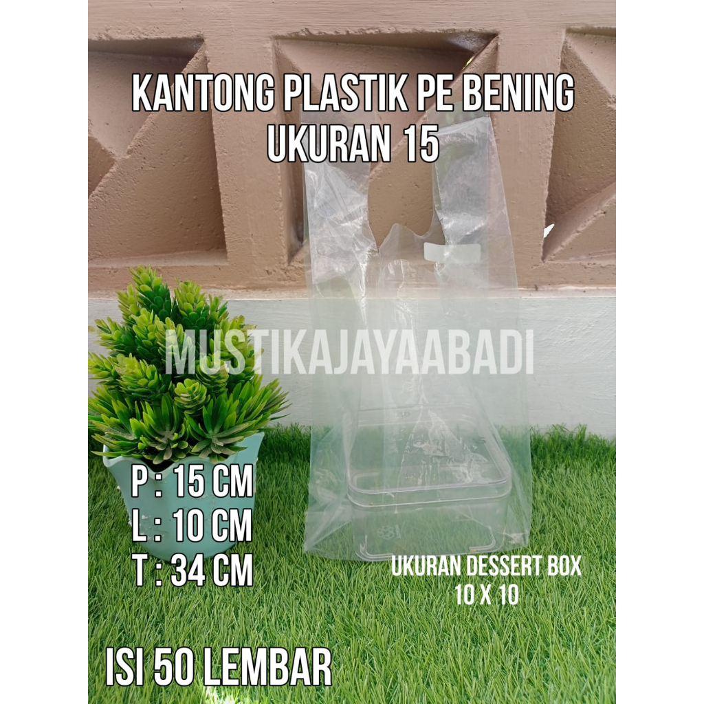Plastic Bag DESSERT BOX Clear PE Plastic Bag Size 15 Contents 50 Sheets