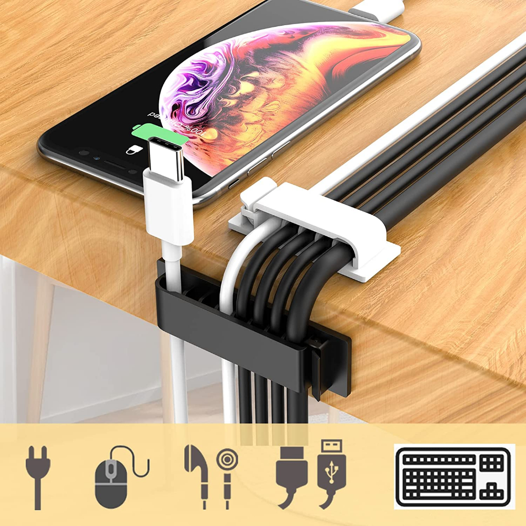Pom Clip Cable Organizer Clip 5 compartment Silicone 5 Hole Clamp ...