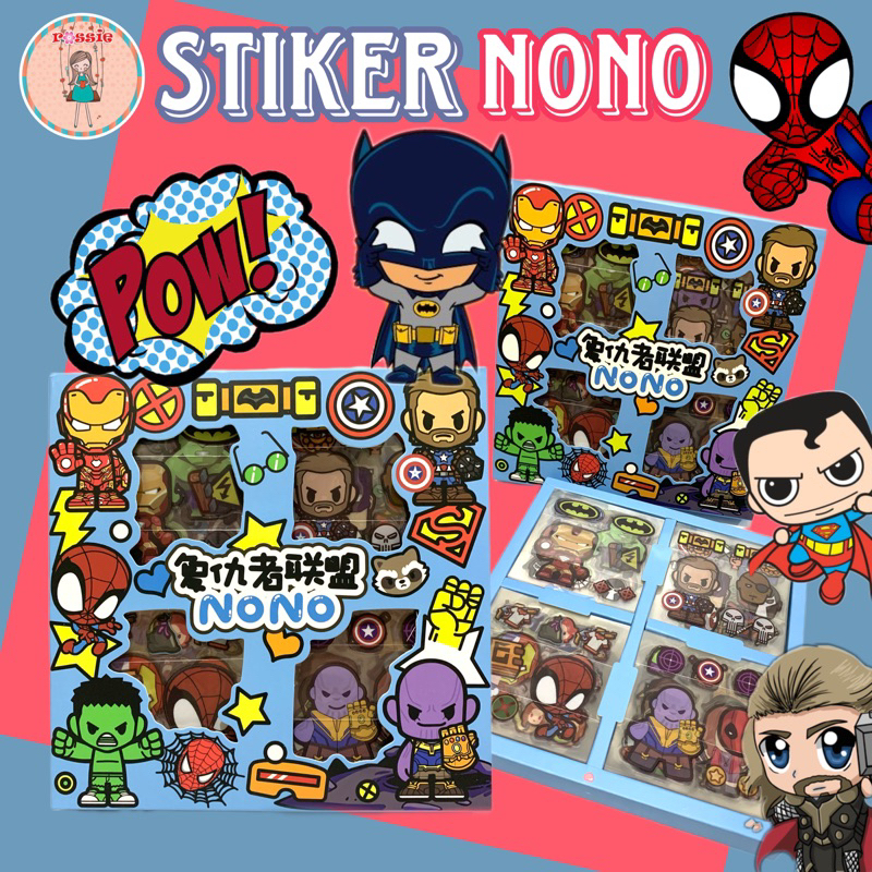 Superhero Sticker Contents 100 Sheets/ (Earloop) Stickers/ Superman Stickers/ Spiderman Stickers