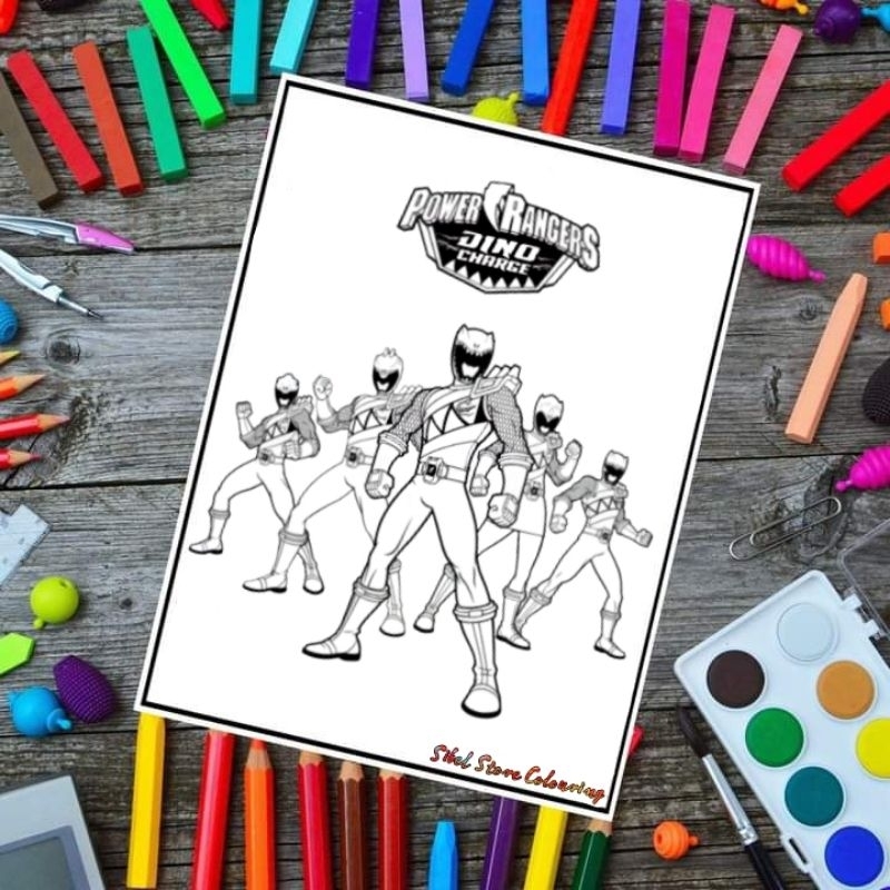 Power Rangers Dino Theme Kids Drawing Coloring Paper/Drawing Paper ...