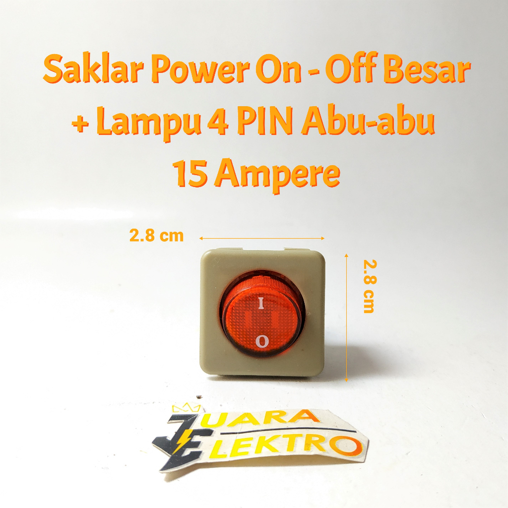 Large Power On - Off Switch + 4 PIN Light Gray 15 Ampere | Large 250 ...